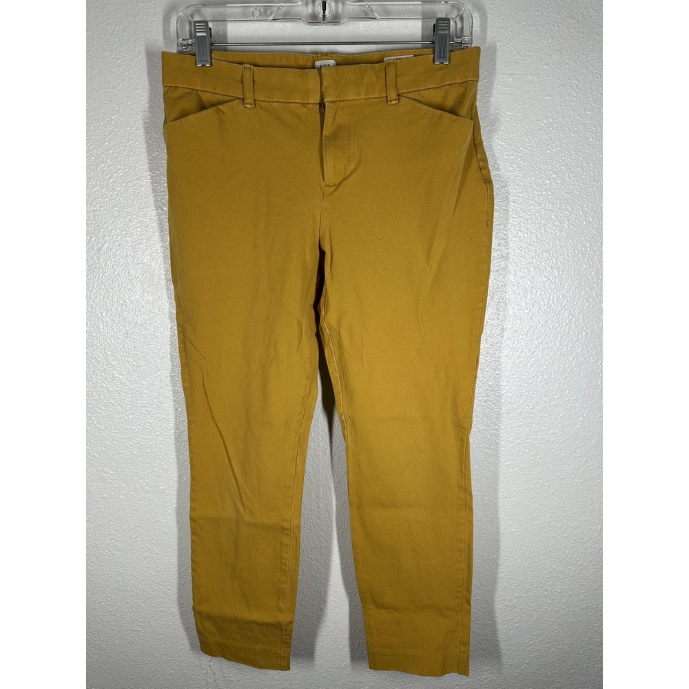 GAP Pants Womens 8 Mustard Yellow Signature Skinny Ankle Stretch Chino Twill - Picture 8 of 8